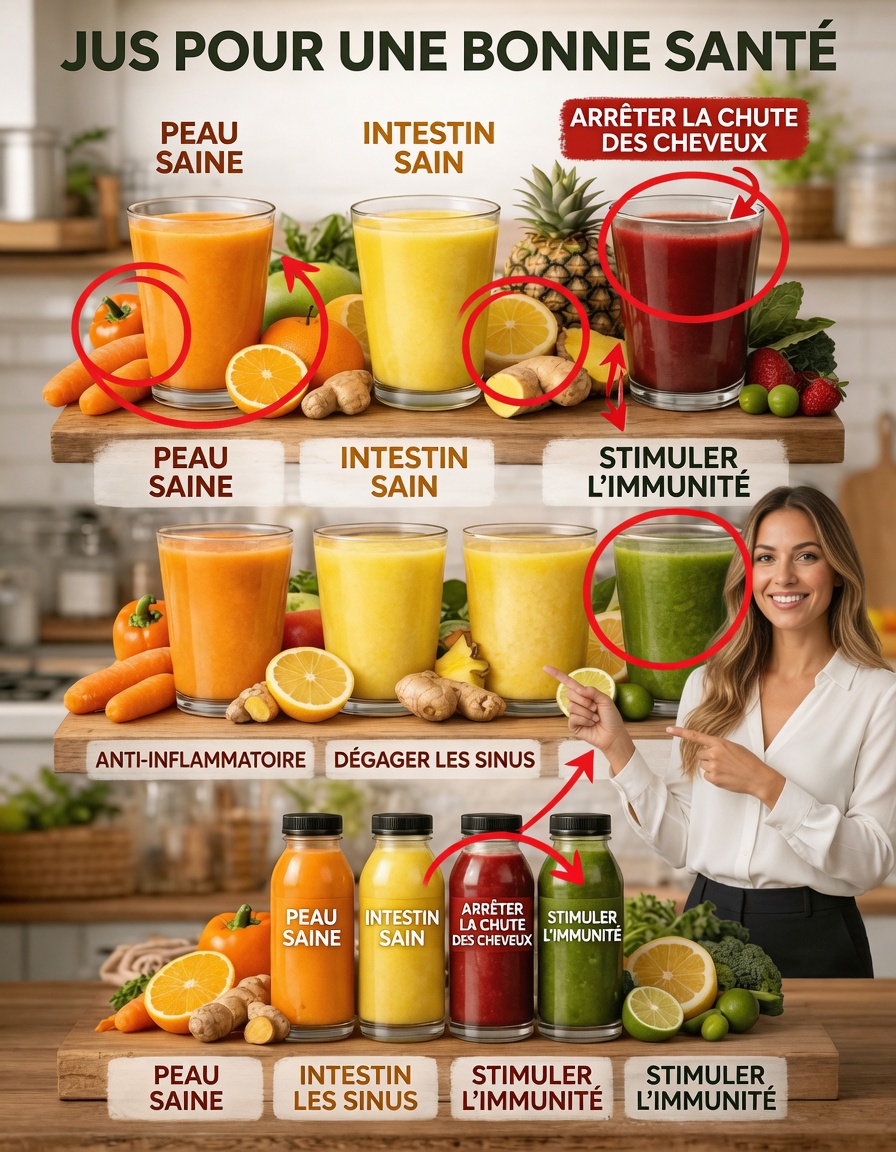 6 recettes de jus sains pour une peau éclatante, la santé intestinale et un soutien immunitaire quotidien renforcé