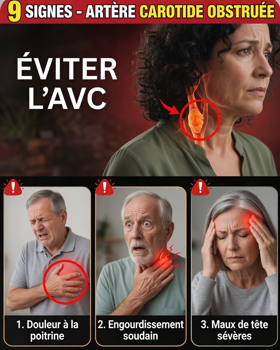 9 signes avant-coureurs d’un rétrécissement des artères carotides à ne jamais ignorer (surtout le n°5)