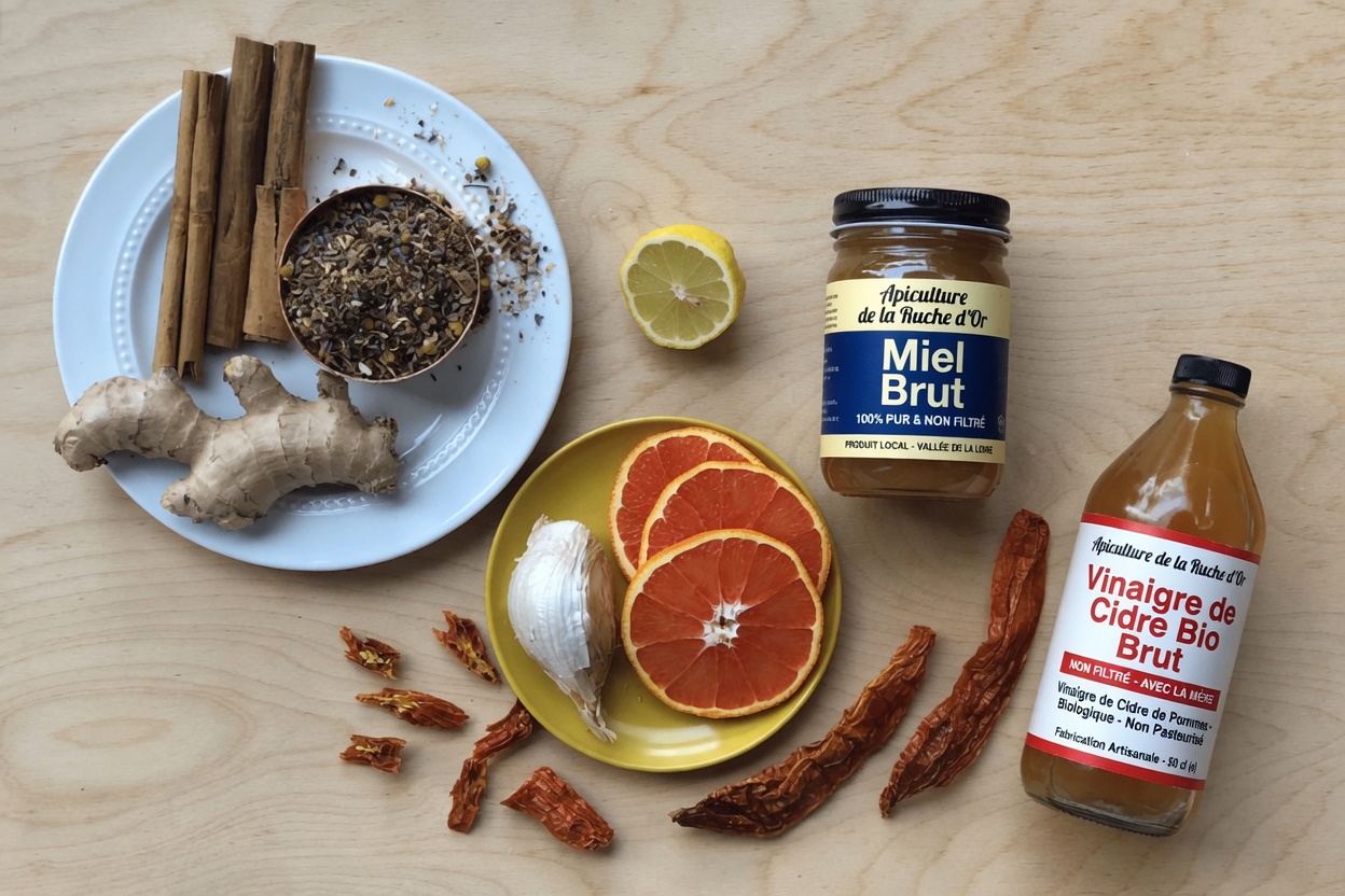 Découvrez le tonique maître tout-en-un : shots de « fire cider » au vinaigre de cidre de pomme, gingembre, curcuma et plus encore