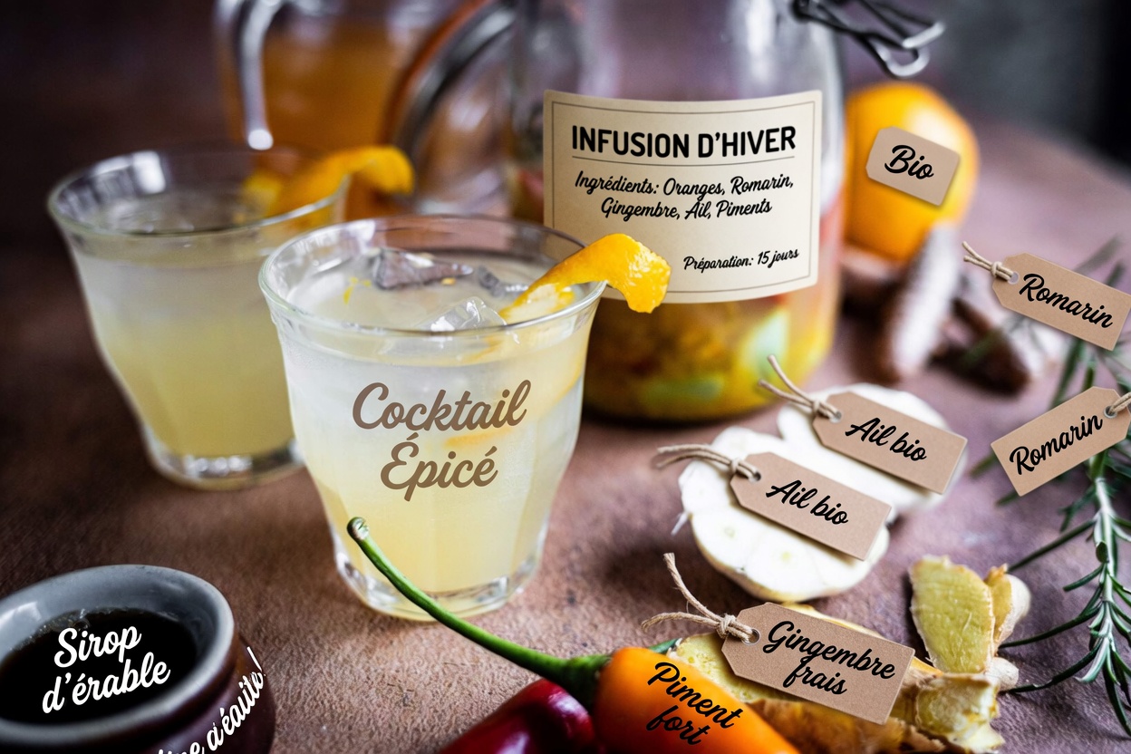 Découvrez le tonique maître tout-en-un : shots de « fire cider » au vinaigre de cidre de pomme, gingembre, curcuma et plus encore