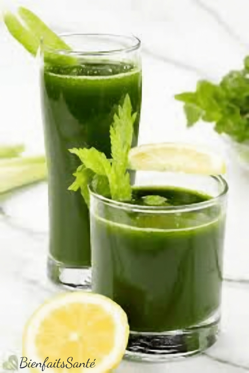 Rafraîchissez votre journée avec un jus vert de céleri, persil et citron vert : une habitude matinale simple pour se sentir plus léger