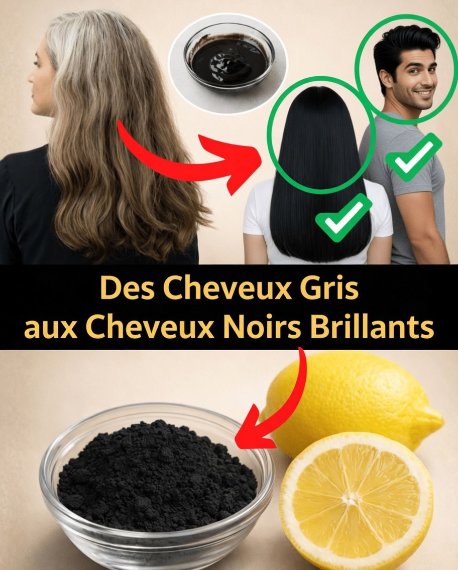 Transformez naturellement les cheveux gris en cheveux noirs brillants en seulement 5 minutes