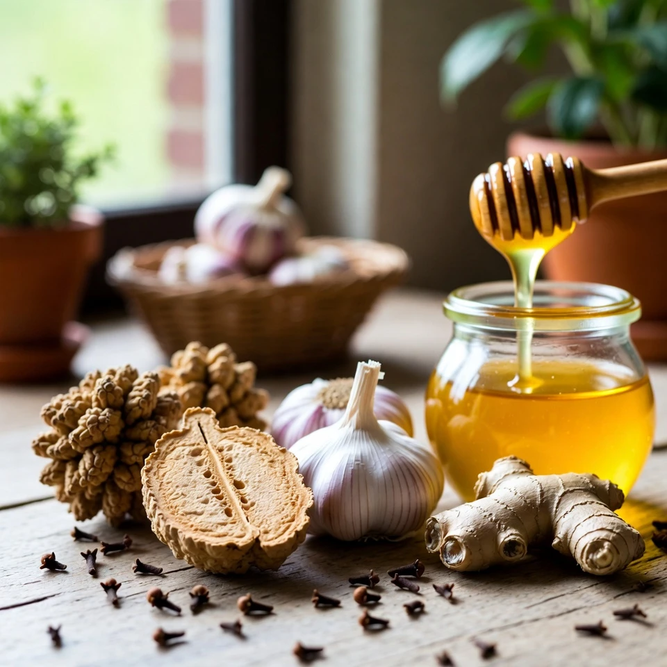 Super combo santé : exploration de la kola amère, de l’ail, du gingembre, des clous de girofle et du miel pour un soutien naturel au bien-être
